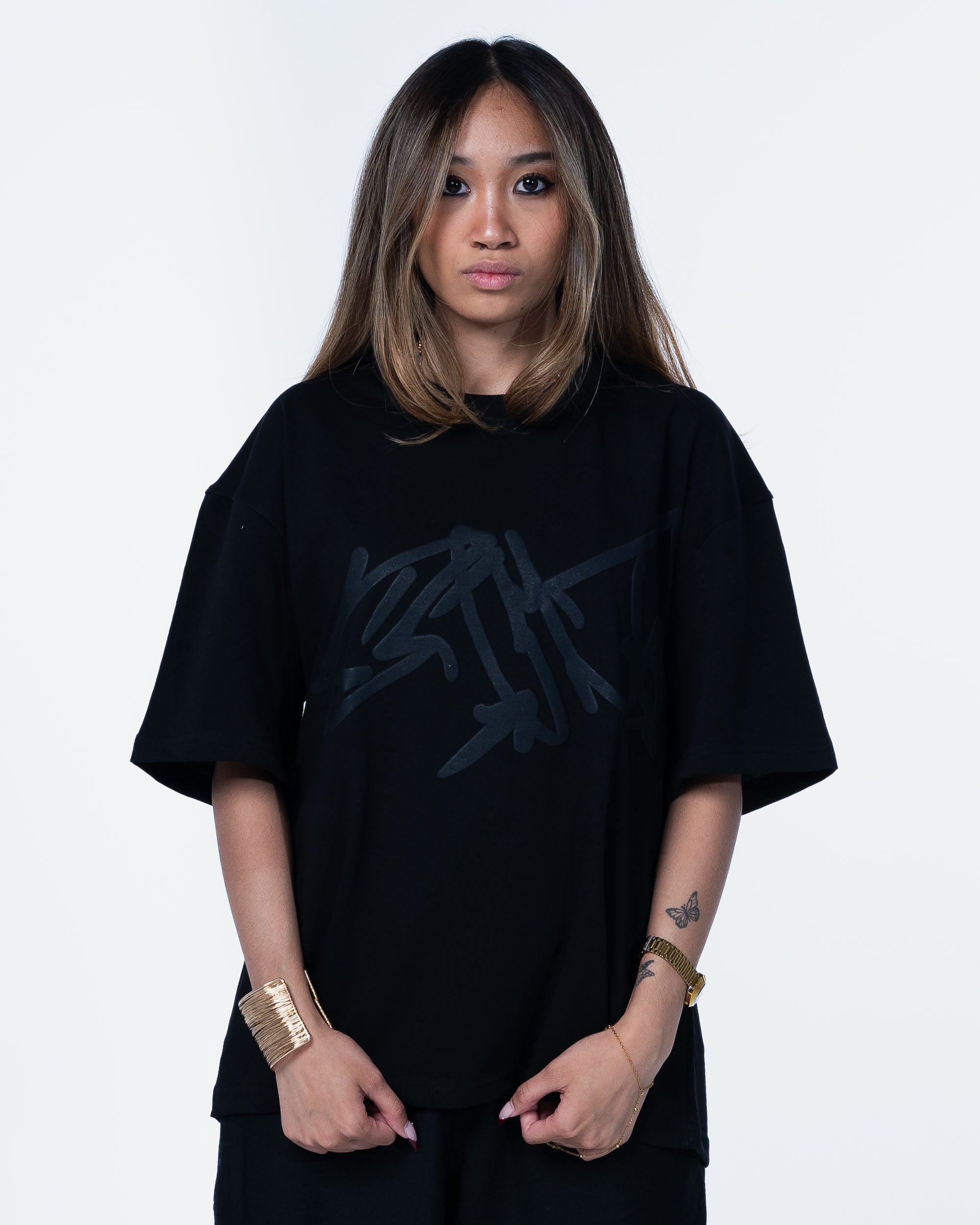 BLACK PUFFY T-SHIRT
